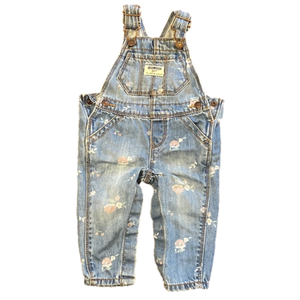 OshKosh 3-6 Month Denim Floral Overalls